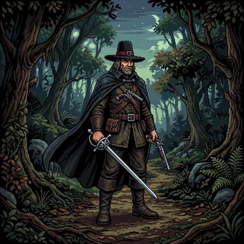 Solomon Kane Pixel Art in the Forest