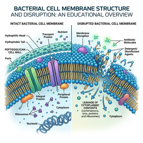 Bacterial Cell Membrane Infographic Illustration
