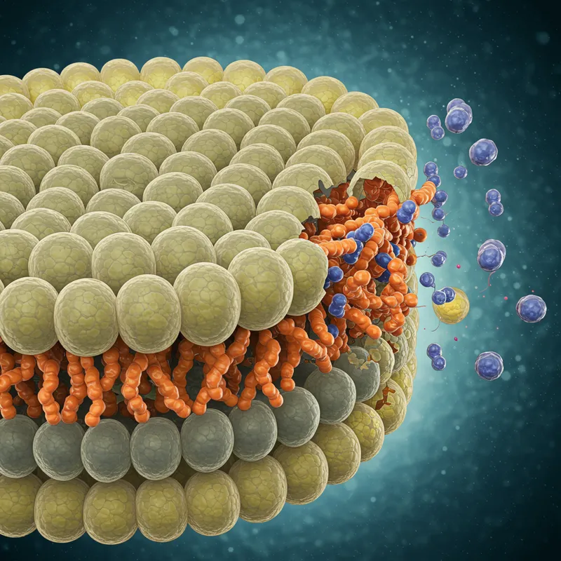 Bacterial Cell Membrane Infographic Illustration