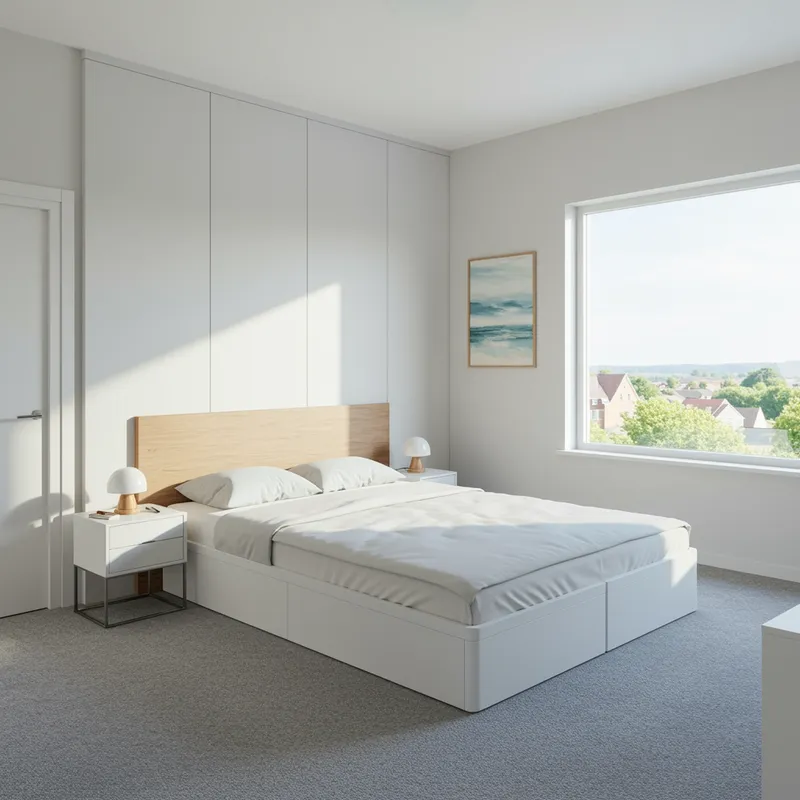 Cozy 3.37x3.5 Bedroom with Window and Wardrobe