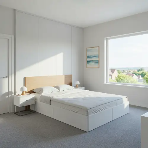 Cozy 3.37x3.5 Bedroom with Window and Wardrobe