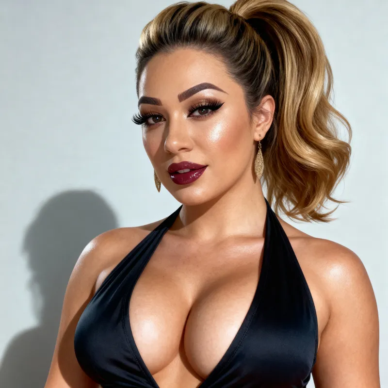 Glamorous Busty Model with Flawless Makeup Glamorous Busty Model with Flawless Makeup