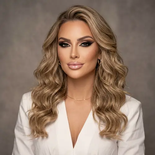 Stunning Glam Makeup Portrait of a Busty Woman