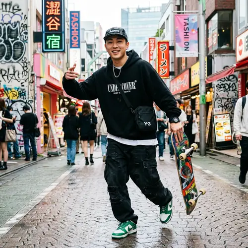 Urban Street Style: Trendy East Asian Male Fashion