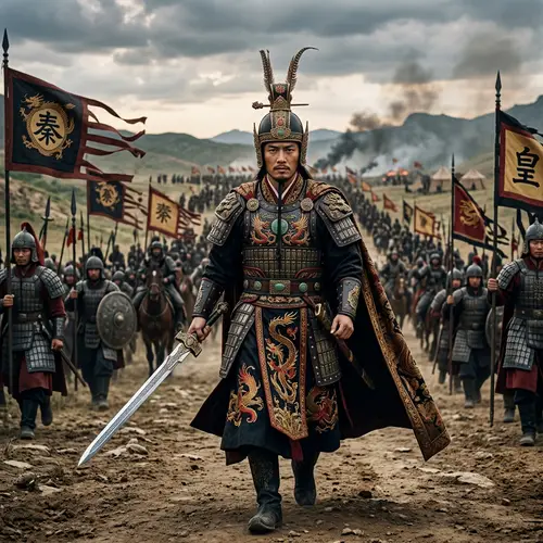 Ancient Chinese Emperor Headed to Battle | Strong Leader Look