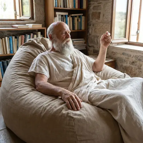 Socrates on Bean Bag: Casual & Philosophical Sitting
