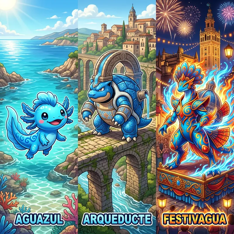 Spanish Water-Type Pokemon with Evolutions Spanish Water-Type Pokemon with Evolutions