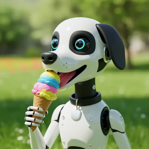 AI Dog Enjoying Ice Cream - Adorable Moments