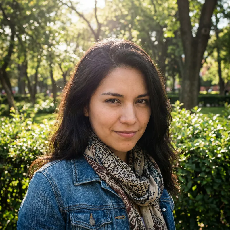 Enigmatic Beauty: Captivating Young Hispanic Woman Outdoors