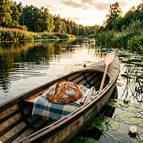 Homemade Sourdough Bread on Kayak | Baked Goods Serenity