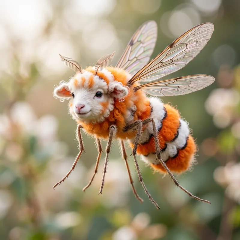 Whimsical Hybrid Creature: Insect, Mammal & Fish
