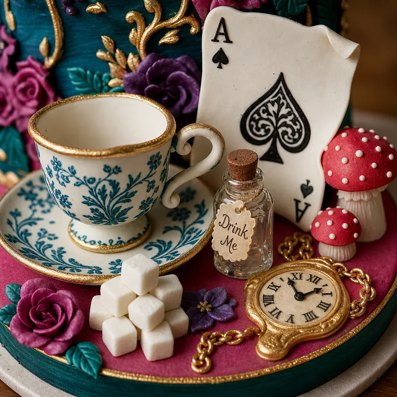 Handcrafted Sugar Art for Alice in Wonderland Cakes Handcrafted Sugar Art for Alice in Wonderland Cakes