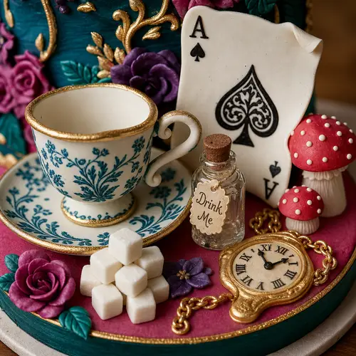 Handcrafted Sugar Art for Alice in Wonderland Cakes