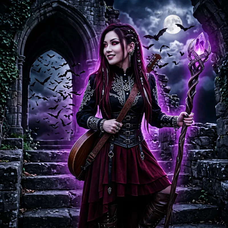 Vampire Hot Bard Warlock Rocker Girl - Enchanted Style