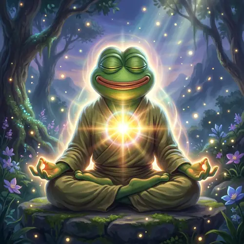 Peaceful Pepe the Frog Meditating Art