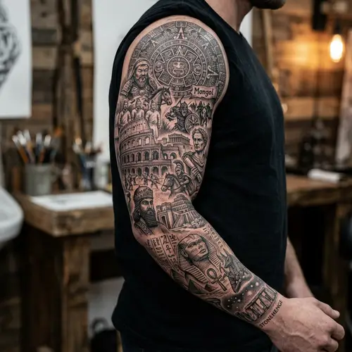 Ancient Cultures Arm Tattoo Design