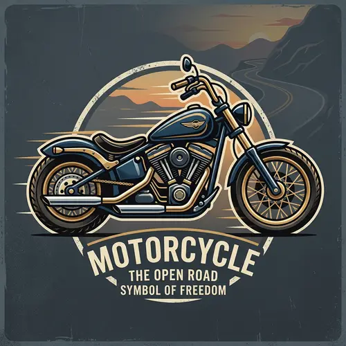 Stylized Motorcycle Icon: Moto Icono Design