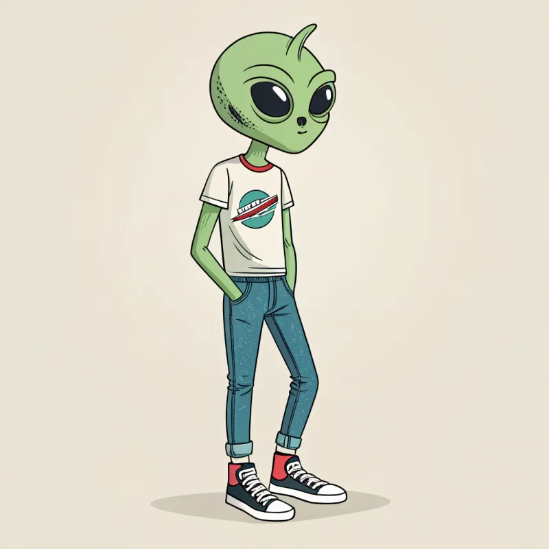 Stylish Teenage Male Alien Fashion