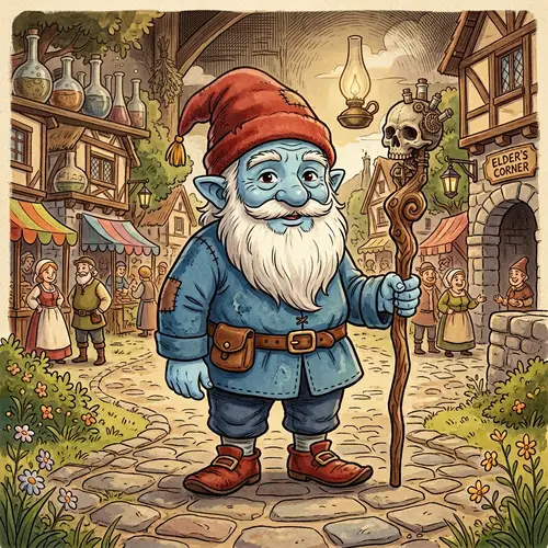 Daddy Smurf Cartoon: Red Hat, Blue Skin - Wise Village Elder Style