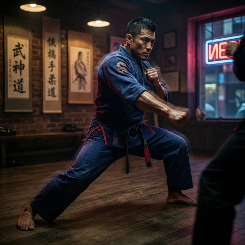 Dynamic Martial Artist Training Session in Hyper-Realism Dynamic Martial Artist Training Session in Hyper-Realism