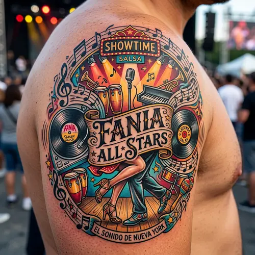 Iconic Fania All Stars Tattoo Design