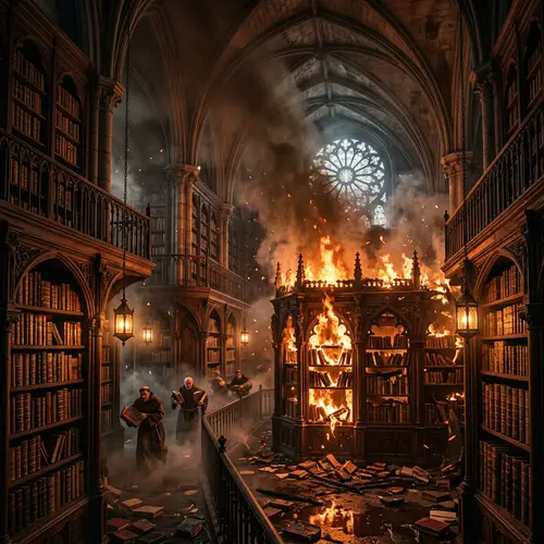 Devastating Fire Consumes Medieval Library | Haunting Scene