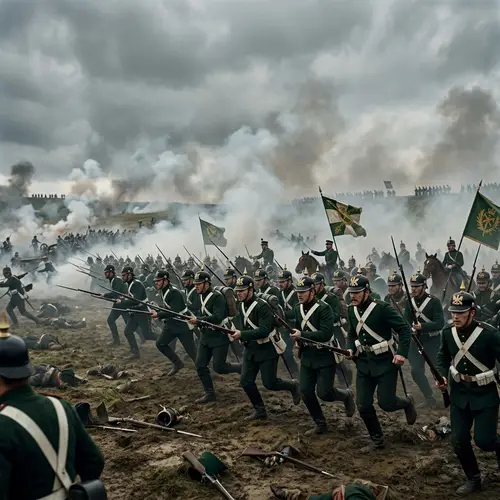 Victorian Era Fictional Nation Charging Bayonet Battle