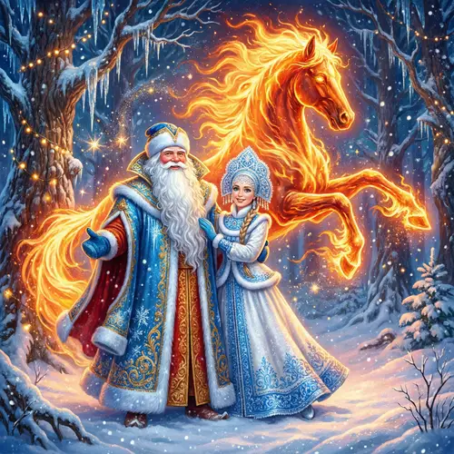 Magical New Year Fairy Tale Illustration