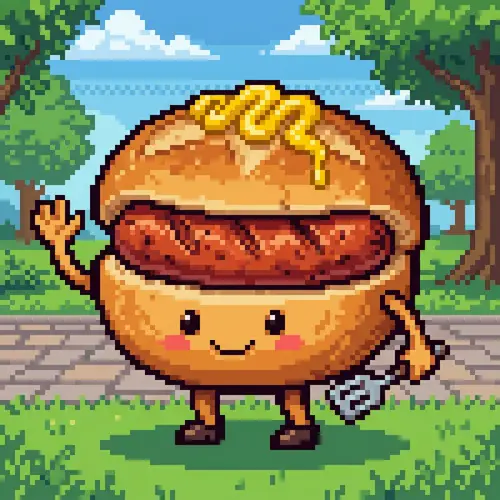 Choripan Pixel Art Sprite with Mustard