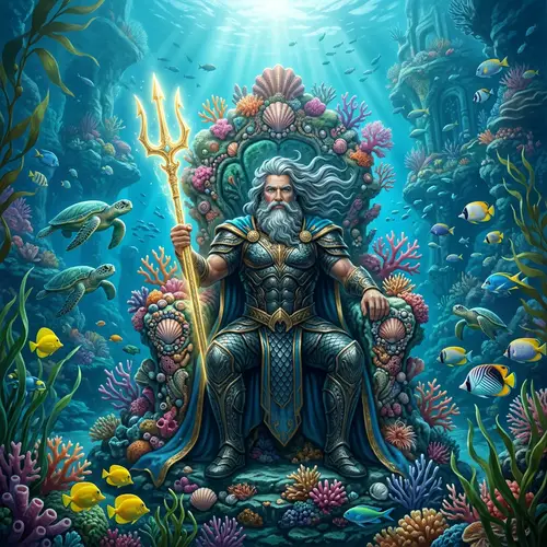 Thần Biển Poseidon trong Lâu Đài Dưới Nước