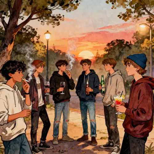 Youthful Botellón Illustration for Tarot Cards