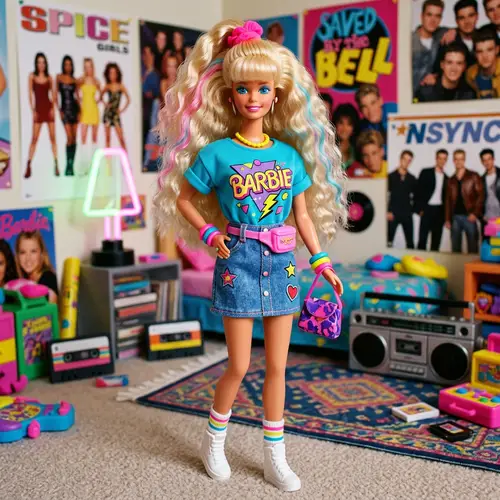 90s Style Barbie: T-Shirt and Skirt Fashion
