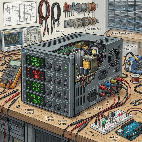 High-Quality 4-channel Power Supply Unit Illustration