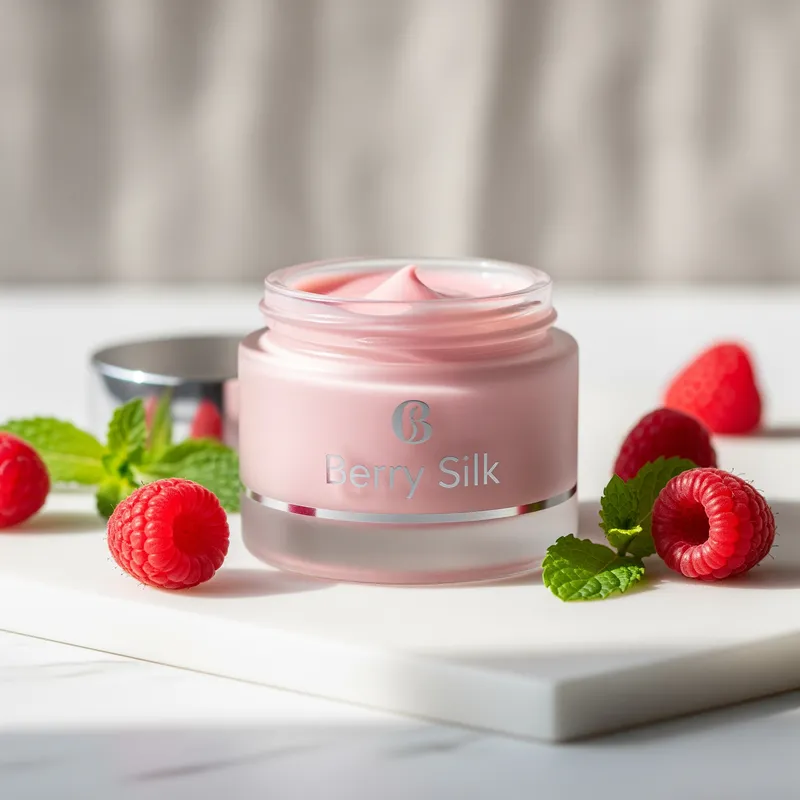Berry Silk Skincare: Elegant Jar & Natural Luxury
