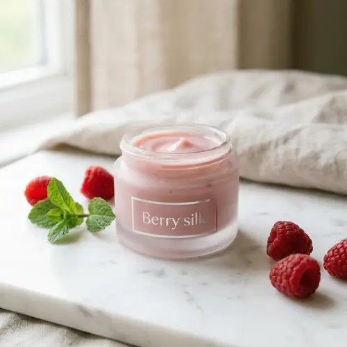 Berry Silk Skincare: Elegant Jar & Natural Luxury