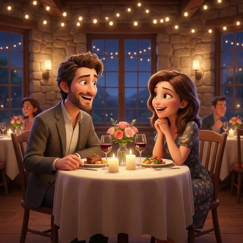 Pixar Style Romantic Dinner for Two Pixar Style Romantic Dinner for Two