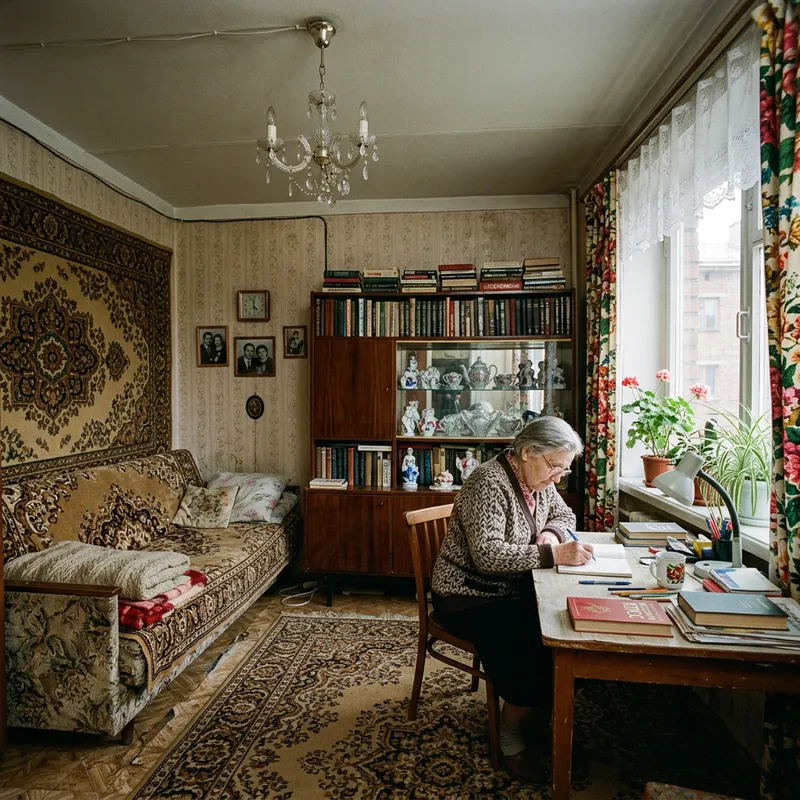 Soviet Khrushchyovka Living Room Design