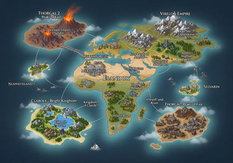 Explore Elandor: A Mystical World Map