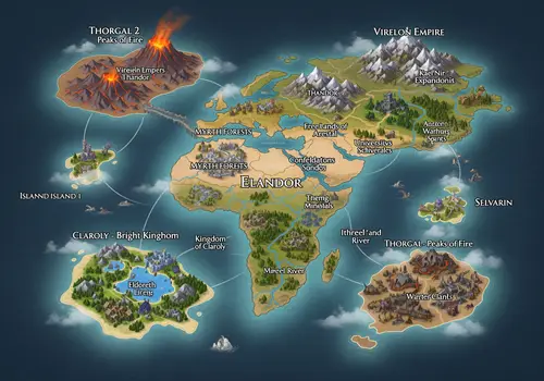 Explore Elandor: A Mystical World Map