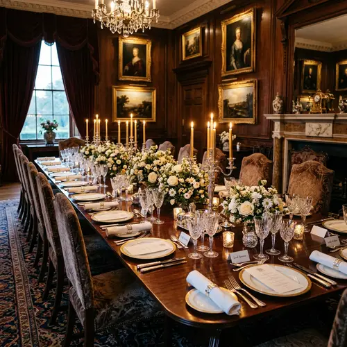 Elegant Formal Dinner Setup for High Society Gatherings
