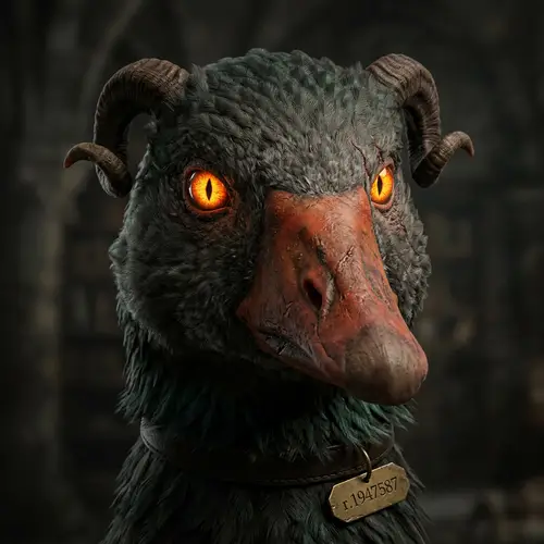 Goose Demon Face Art - Unique Demon Illustrations