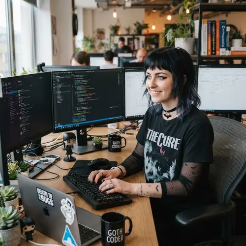 Goth Programmer: 28-Year-Old with Modern Style