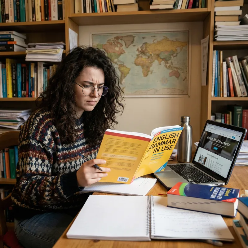 Italian Student Mastering English Language