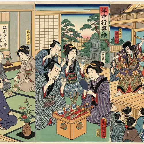 Traditional Japanese Rituals and Dental Hygiene: Ukiyo-e Print