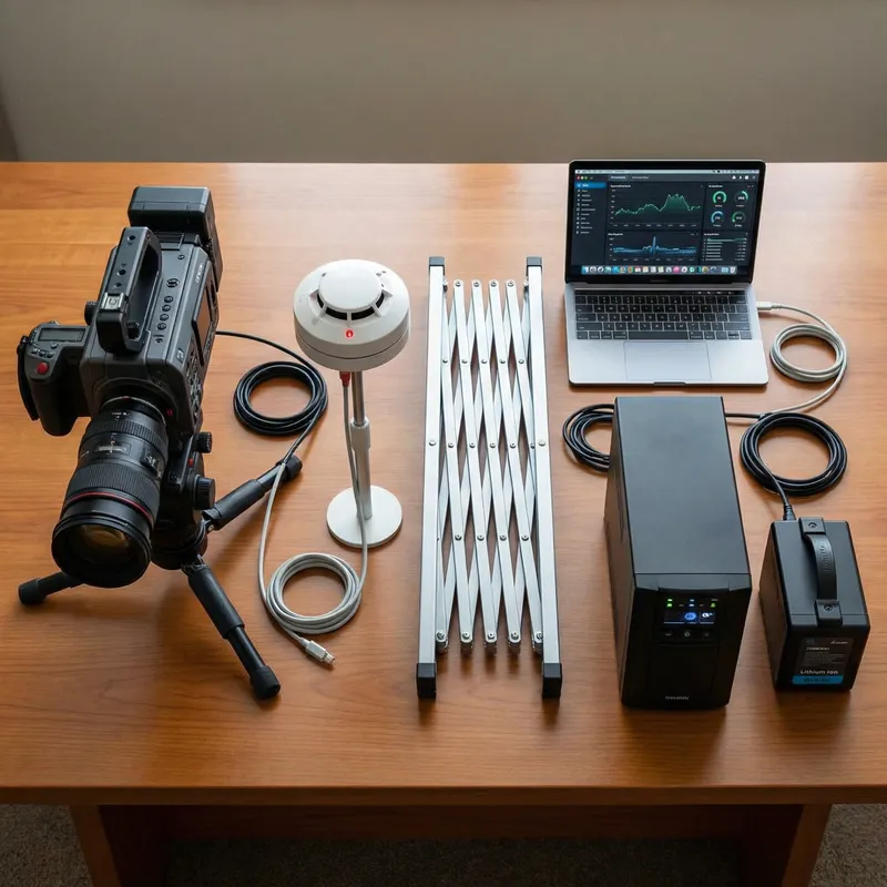 High-Tech Video Camera, Fire Sensor, Barrier, Laptop, UPS & Battery High-Tech Video Camera, Fire Sensor, Barrier, Laptop, UPS & Battery