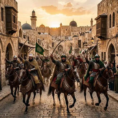 Epic Muslim Horse Riders in Historic Jerusalem