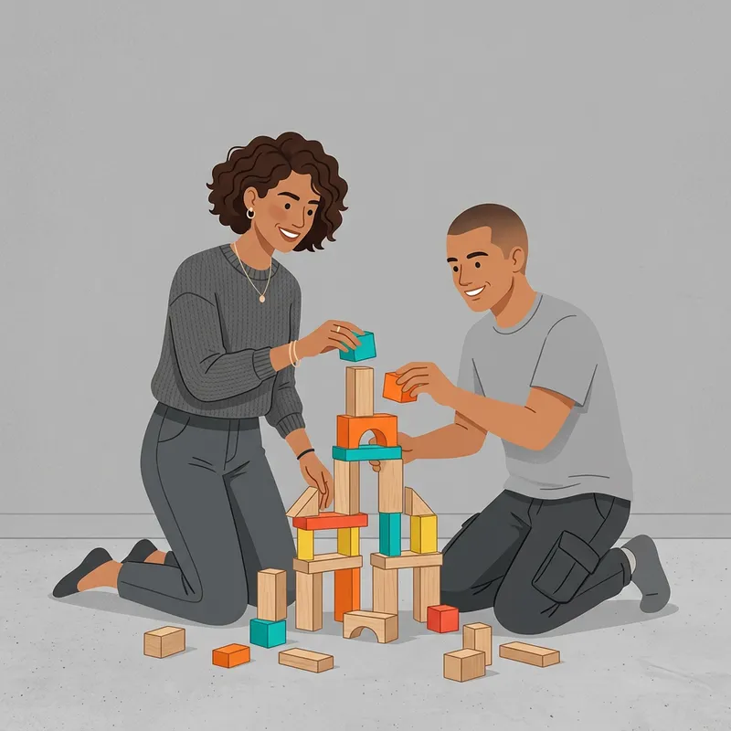 Minimalist Teamwork Illustration - Diverse Collaboration
