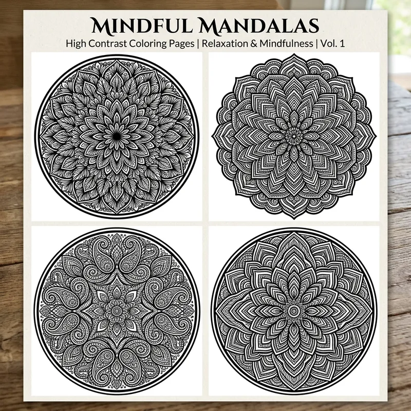 Intricate Mandala Coloring Pages for Relaxation and Mindfulness