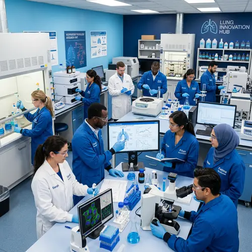 Diverse Respiratory Pathology Research Team in Action