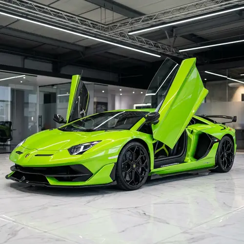 Luxury Lime Green Sports Car | Raging Bull Icon | Fine Interior